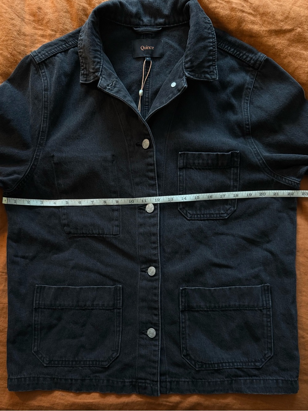 Quince Organic Cotton Denim Chore Jacket - Washed Black - Size L NWT - Picture 4 of 8